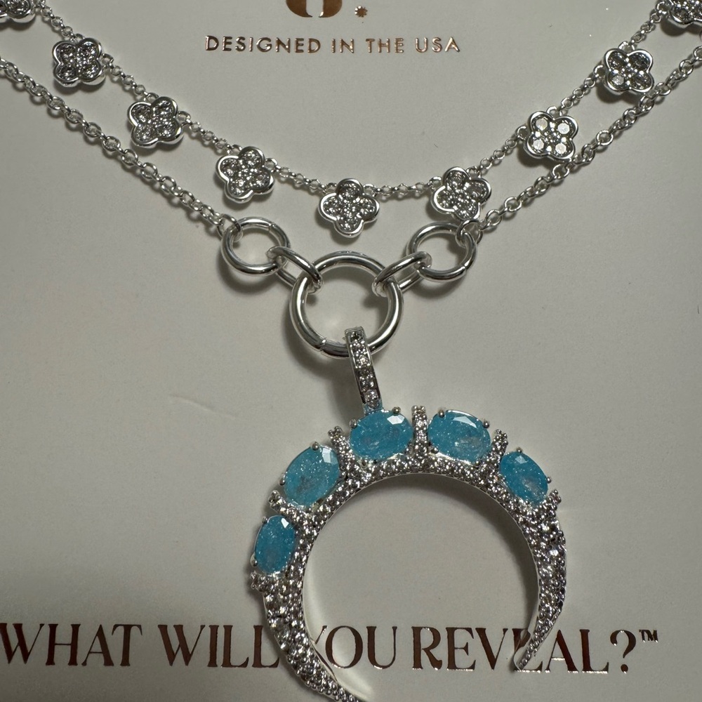 Stunning Silver Necklace with Blue Accents